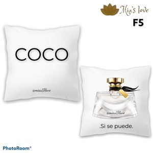 COCO Channel Covers Cushions,  2pcs,  Color white and black, 18 inch, 100% Polye